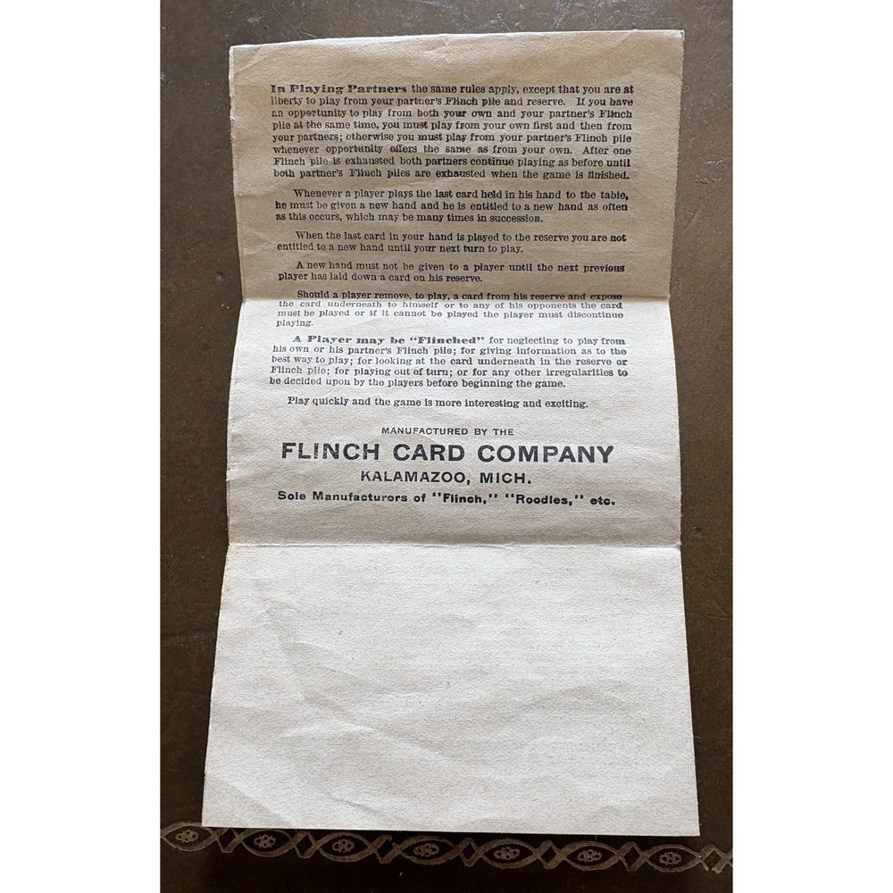 ANTIQUE 1913 FLINCH CARD GAME ALL COMPLETE in ORIGINAL BOX w/INSTRUCTIONS - Picture 5 of 11